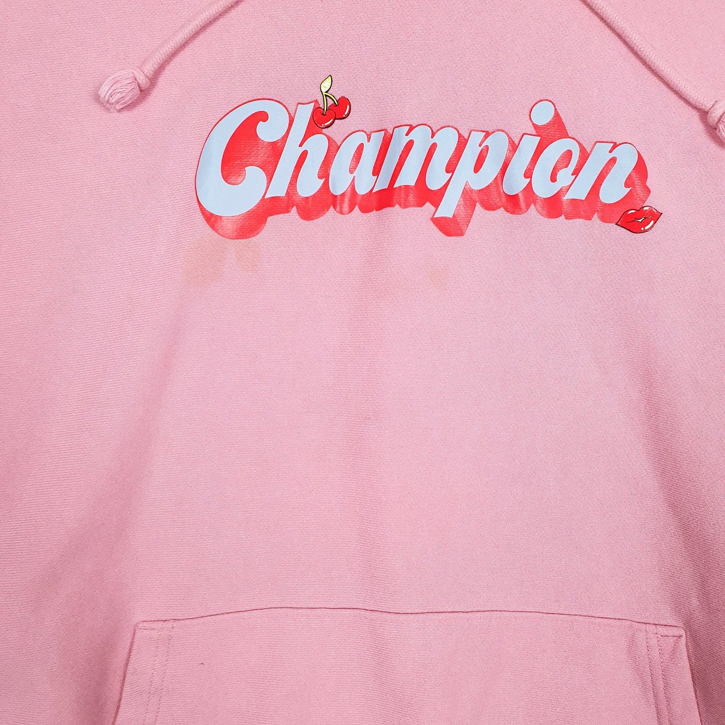 Womens Pink Champion Reverse Weave Spellout Hoodie Jumper