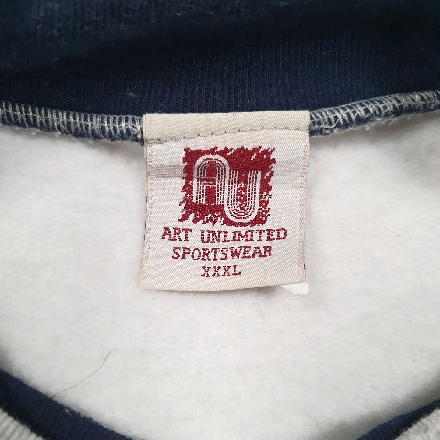 Mens Grey Art Unlimited Henley Graphic Vintage 90s Made In USA Crewneck Jumper