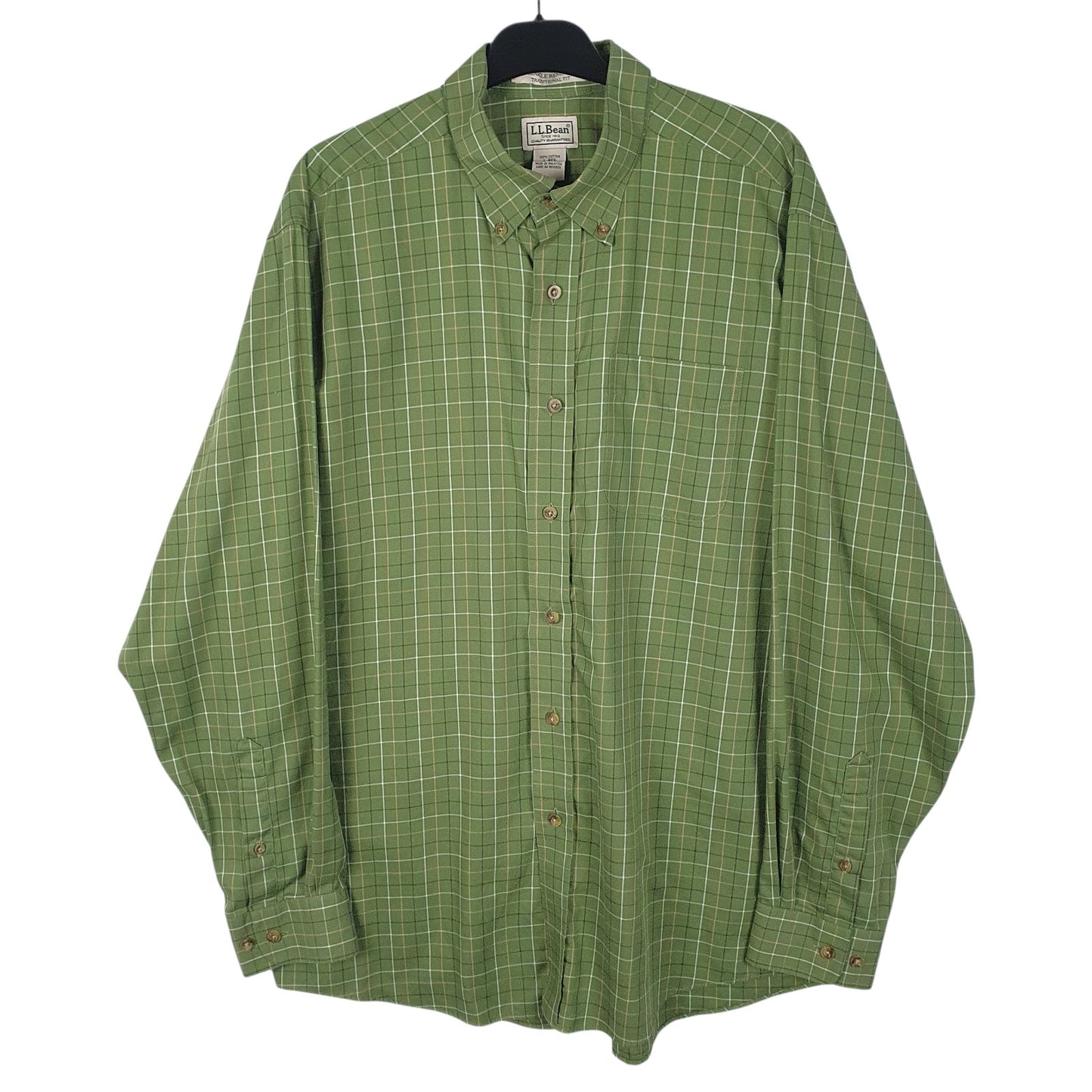 Mens Green L.L.Bean  Long Sleeve Shirt