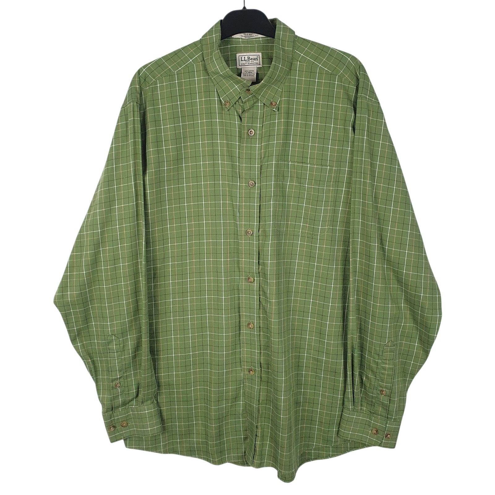 Mens Green L.L.Bean  Long Sleeve Shirt