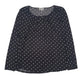 Womens Black Blue Motion Blouse Long Sleeve T Shirt