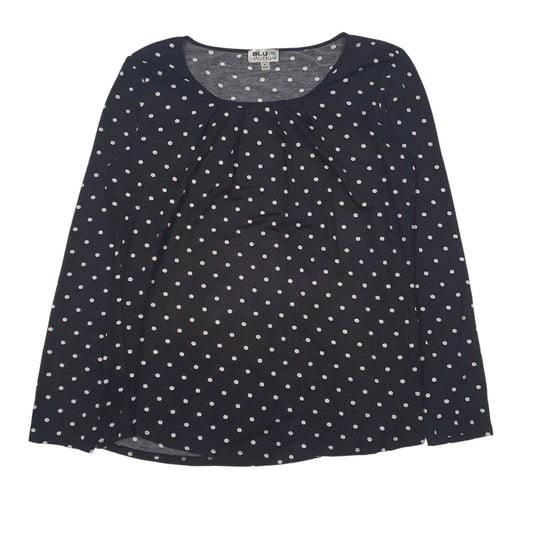 Womens Black Blue Motion Blouse Long Sleeve T Shirt