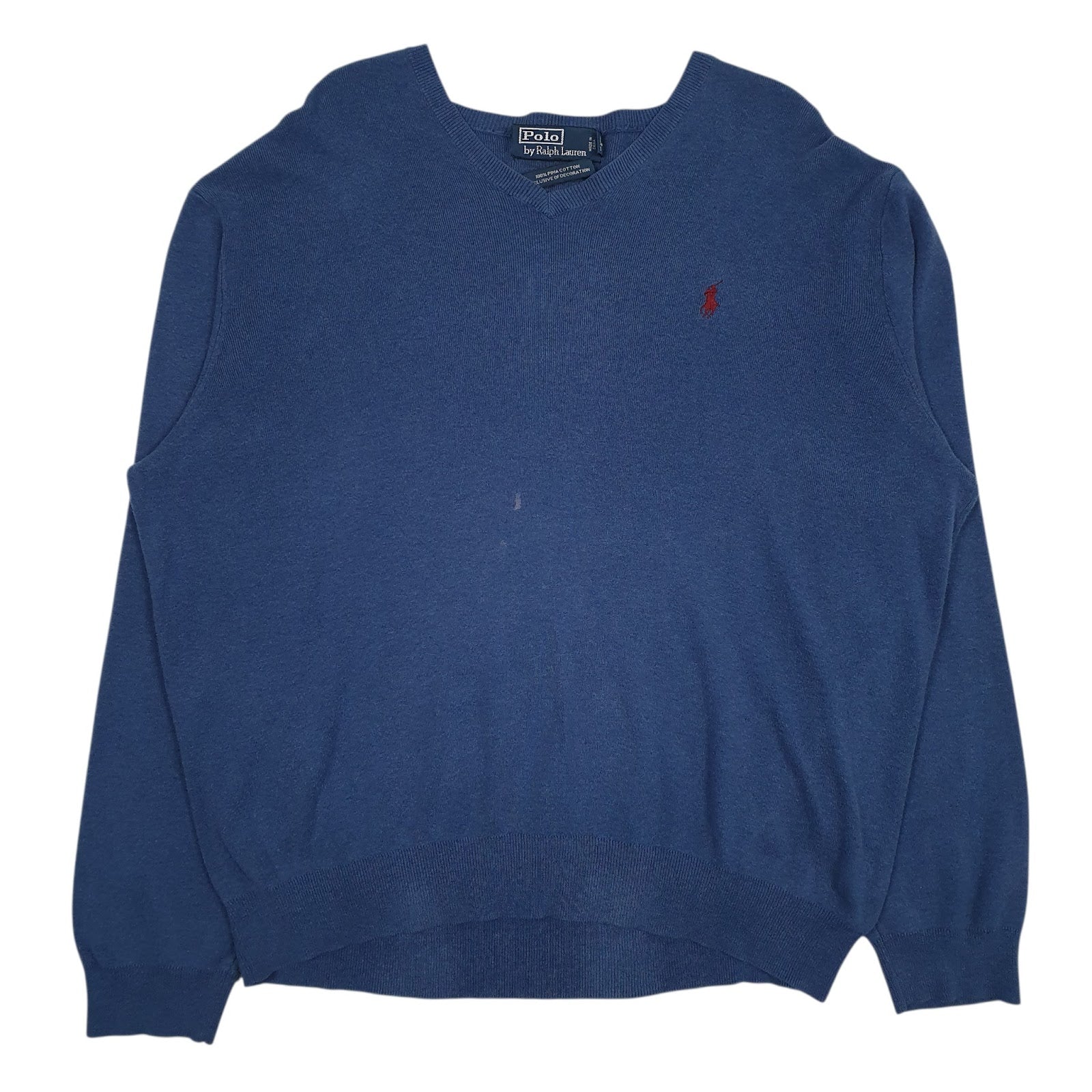 Womens Blue Polo Ralph Lauren Pima V Neck Jumper