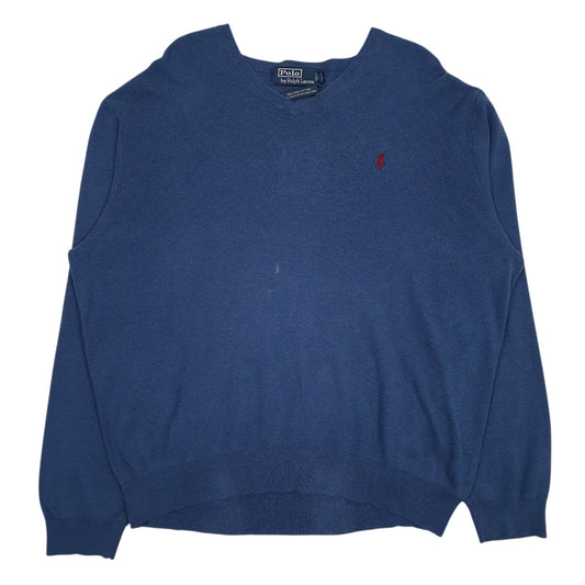 Womens Blue Polo Ralph Lauren Pima V Neck Jumper