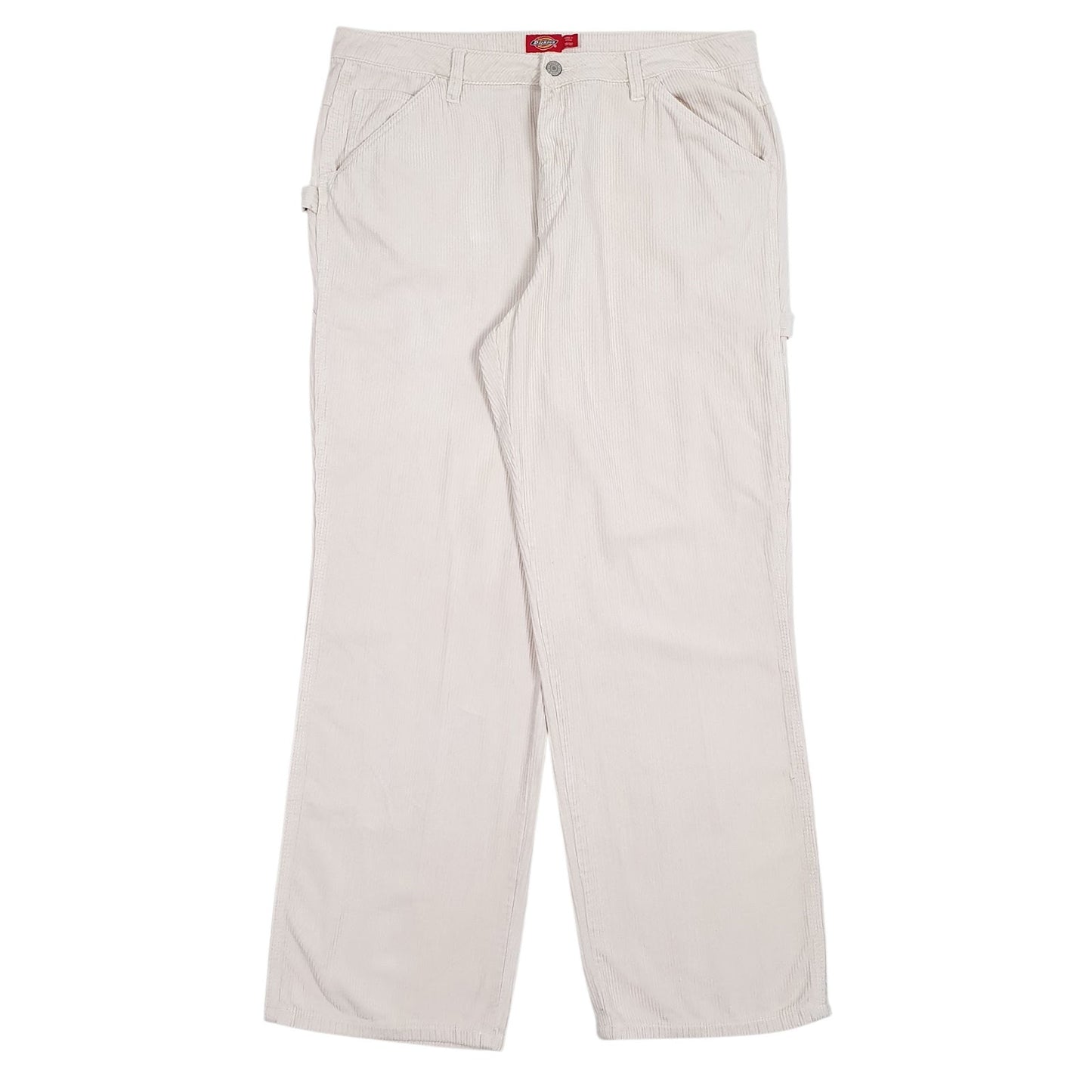 Mens Cream Dickies Carpenter Corduroy Trousers