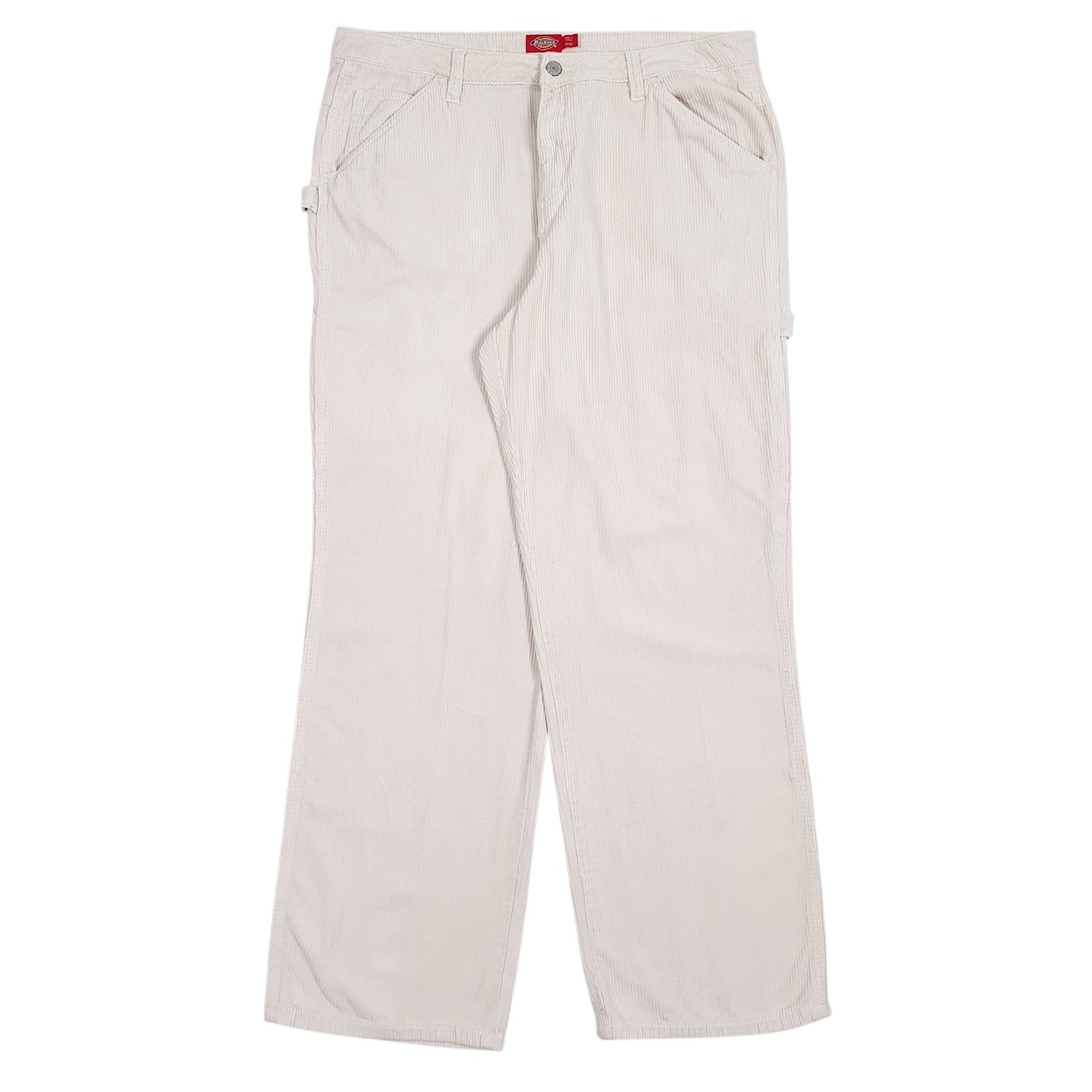 Mens Cream Dickies Carpenter Corduroy Trousers
