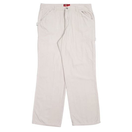 Mens Cream Dickies Carpenter Corduroy Trousers