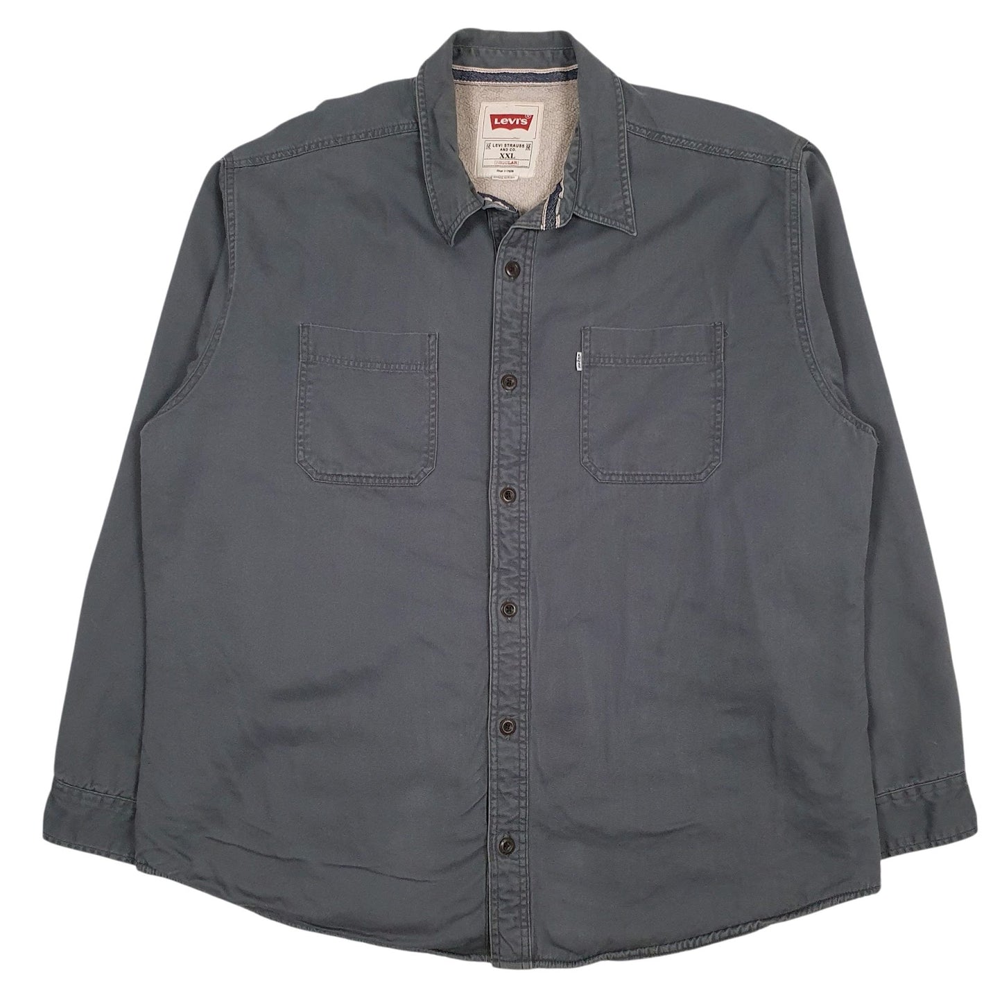 Mens Grey Levis Fleece Lined  Coat