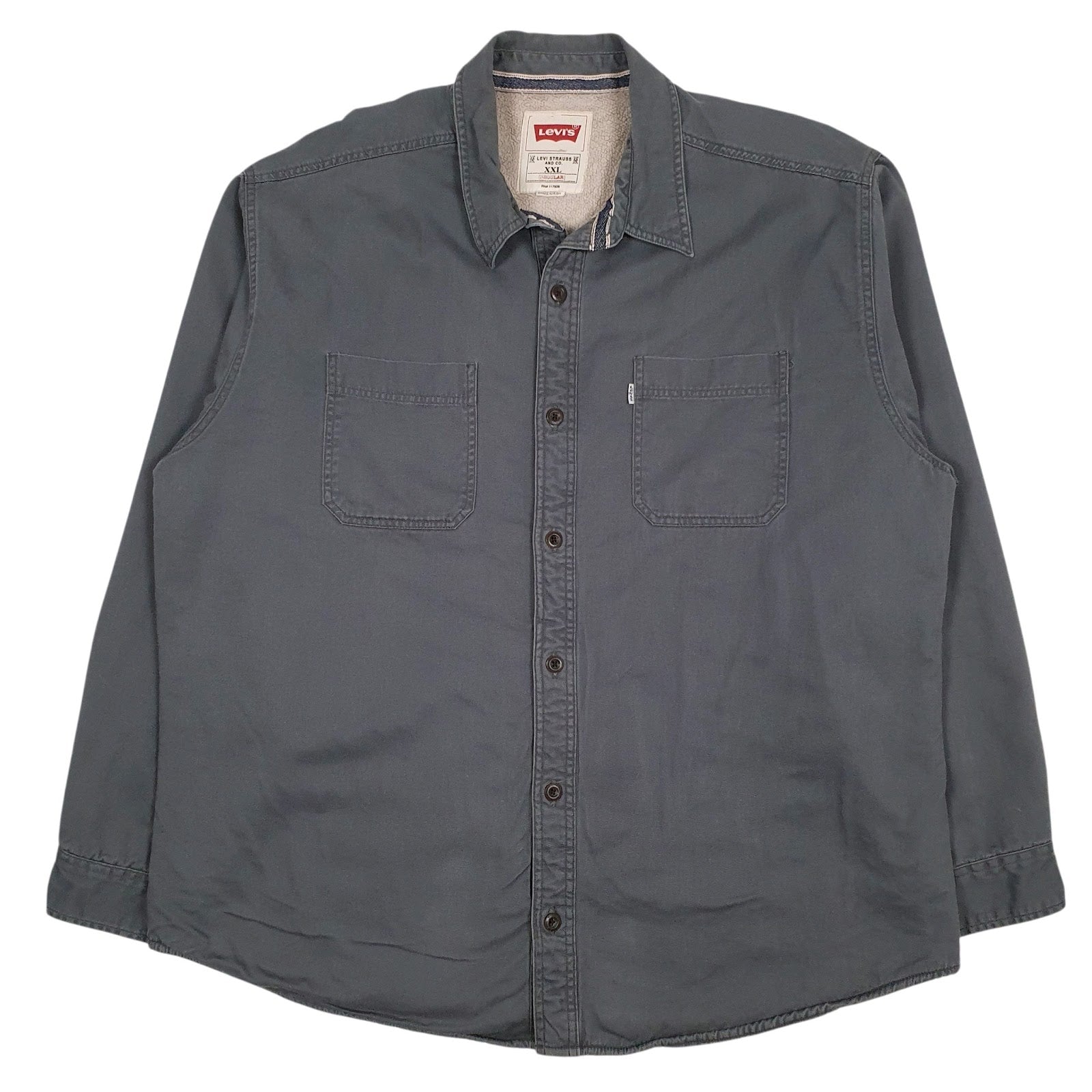 Mens Grey Levis Fleece Lined  Coat