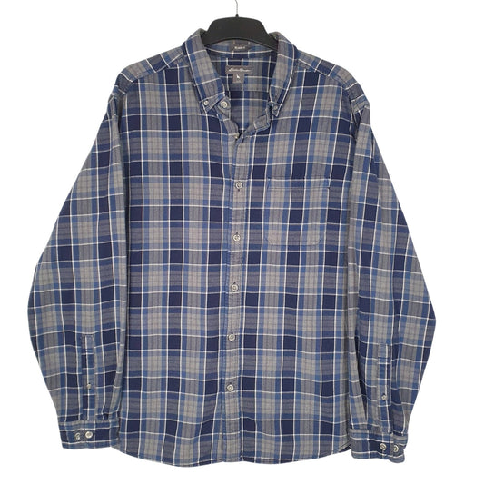 Mens Grey Eddie Bauer Flannel Long Sleeve Shirt