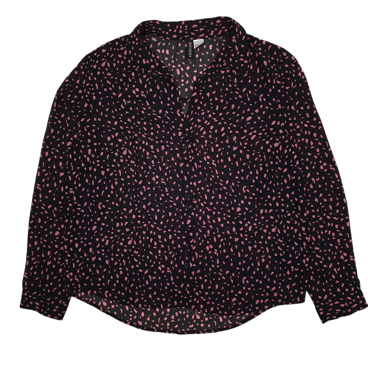 Womens Black H&M Shear Long Sleeve Shirt