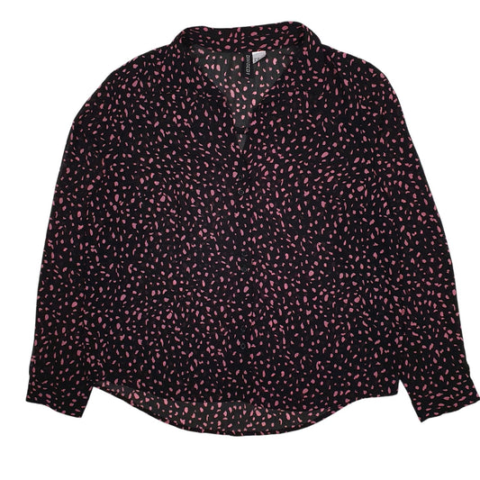Womens Black H&M Shear Long Sleeve Shirt