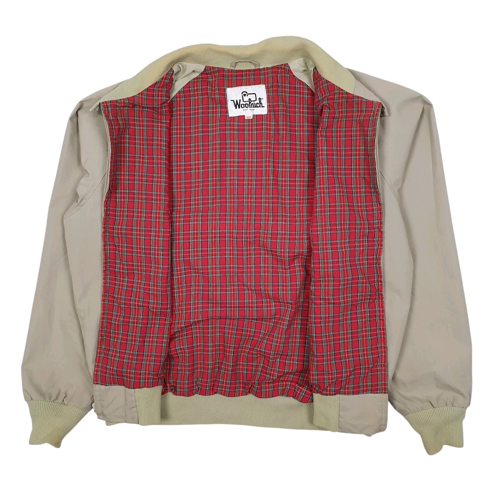 Mens Beige Woolrich Vintage 1970s Windbreaker  Coat