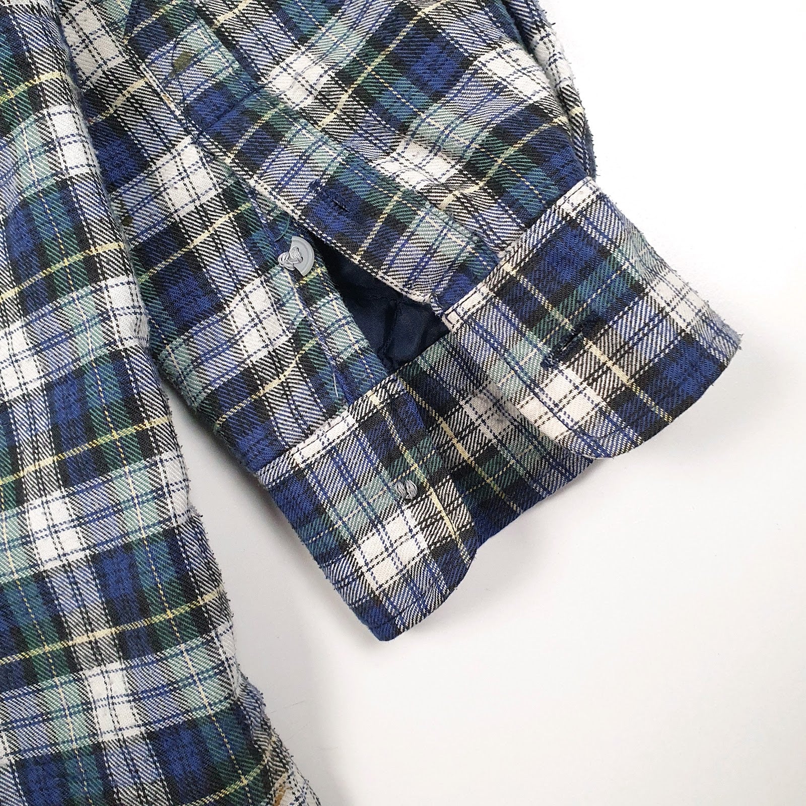 Mens Blue Dickies Quilted Plaid Vintage 2000s Hoodie Coat