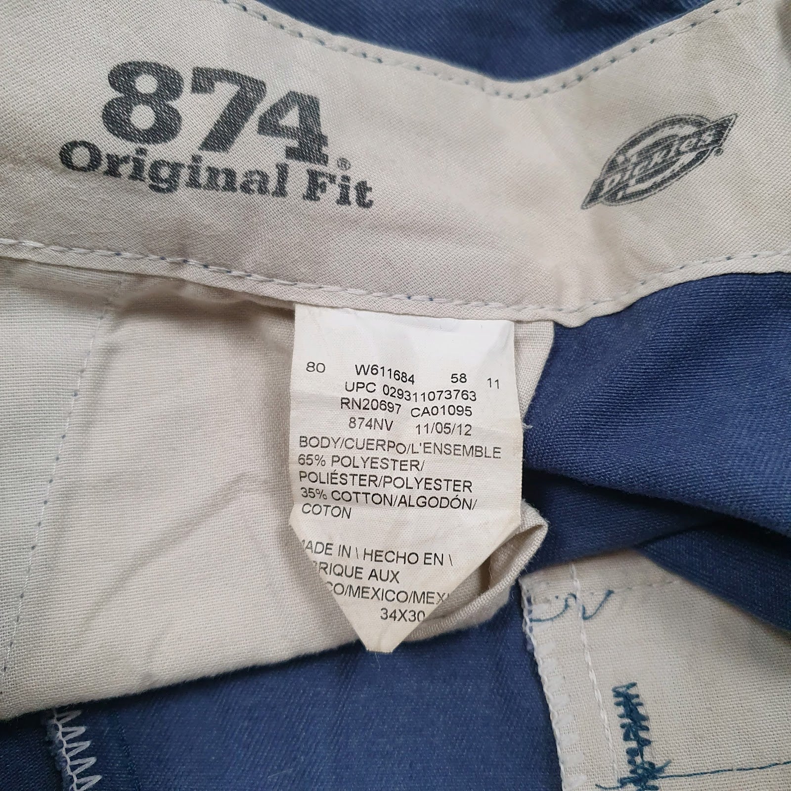 Mens Blue Dickies 874  Trousers