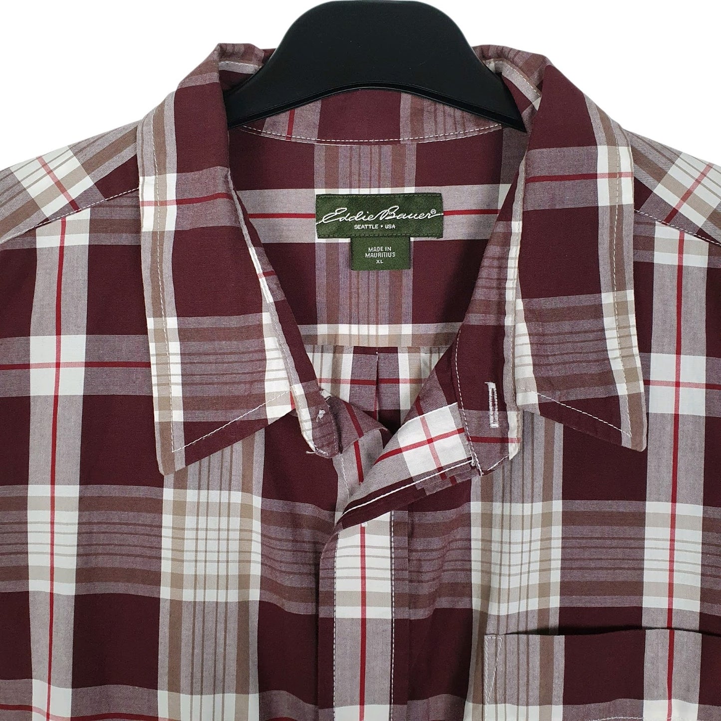 Mens Burgundy Eddie Bauer   Shirt