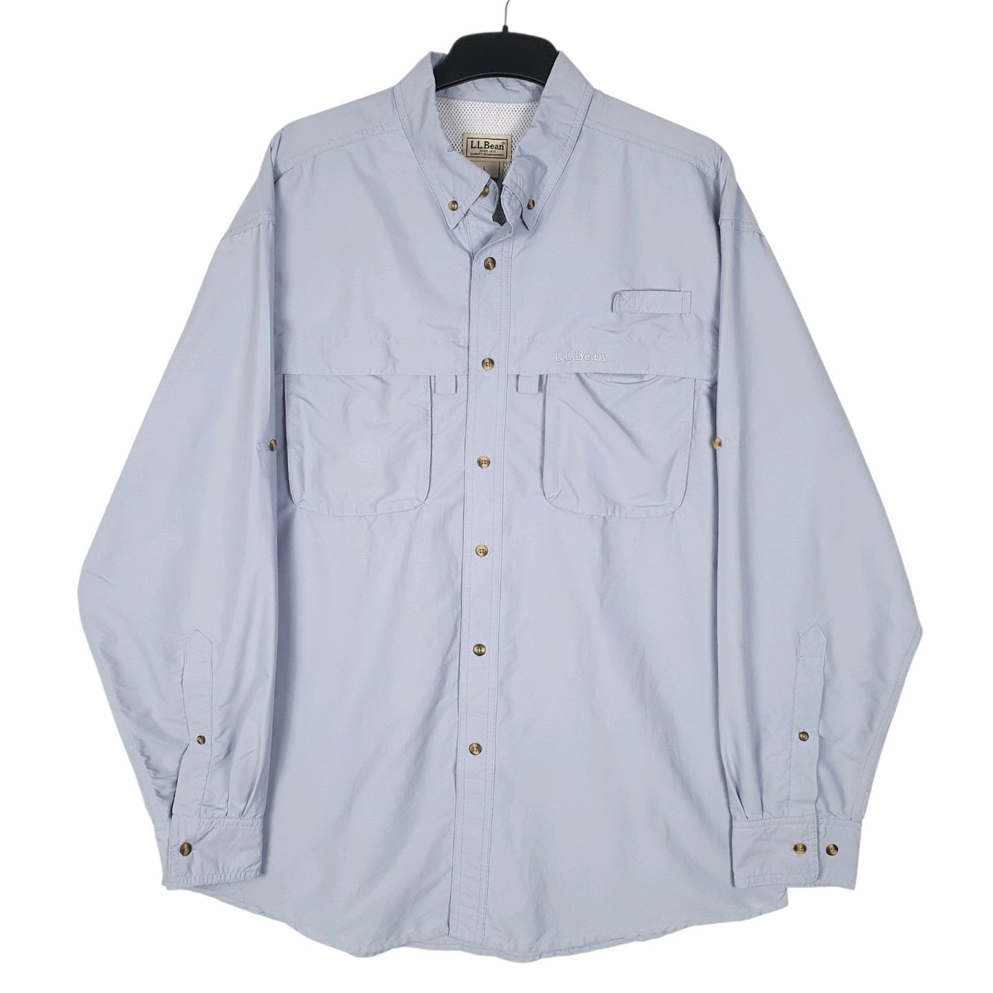 Mens Blue L.L.Bean Hiking Long Sleeve Shirt