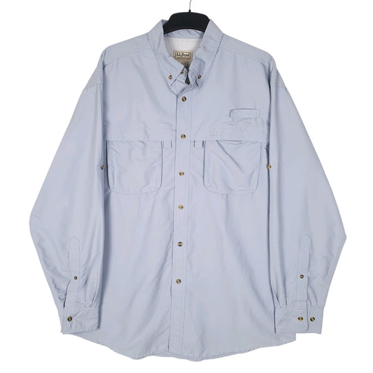 Mens Blue L.L.Bean Hiking Long Sleeve Shirt