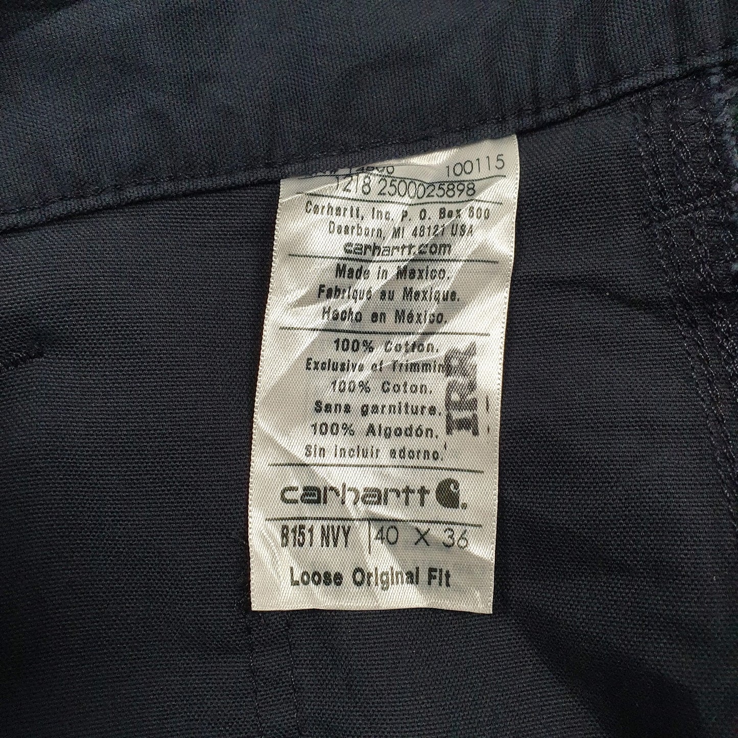 Mens Navy Carhartt B151 NVY  Trousers