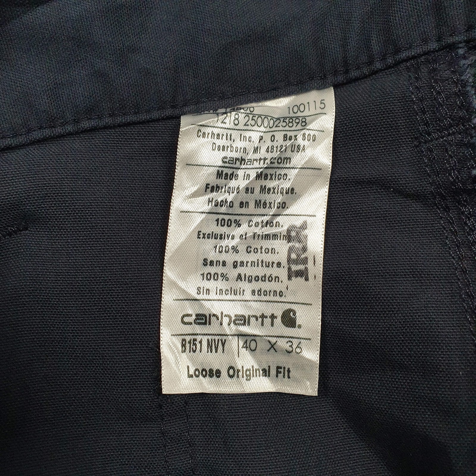 Mens Navy Carhartt B151 NVY  Trousers