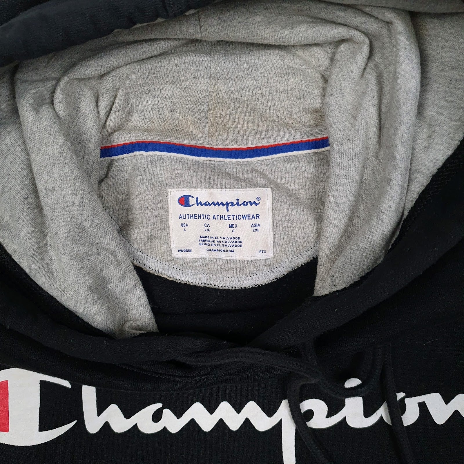 Mens Black Champion  Hoodie Jumper