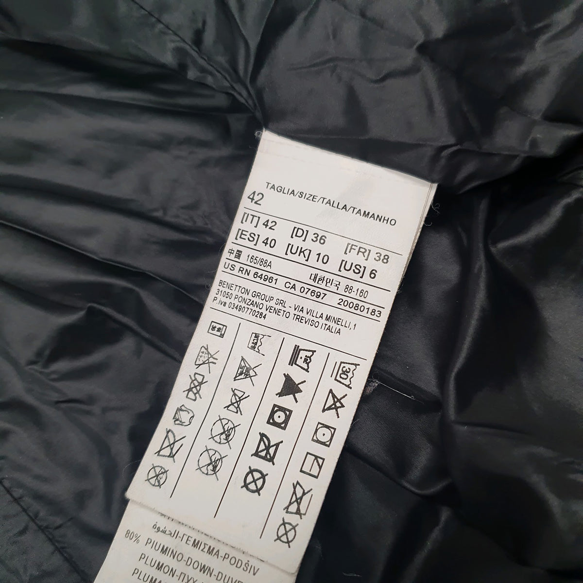 Womens Black Benetton   Coat