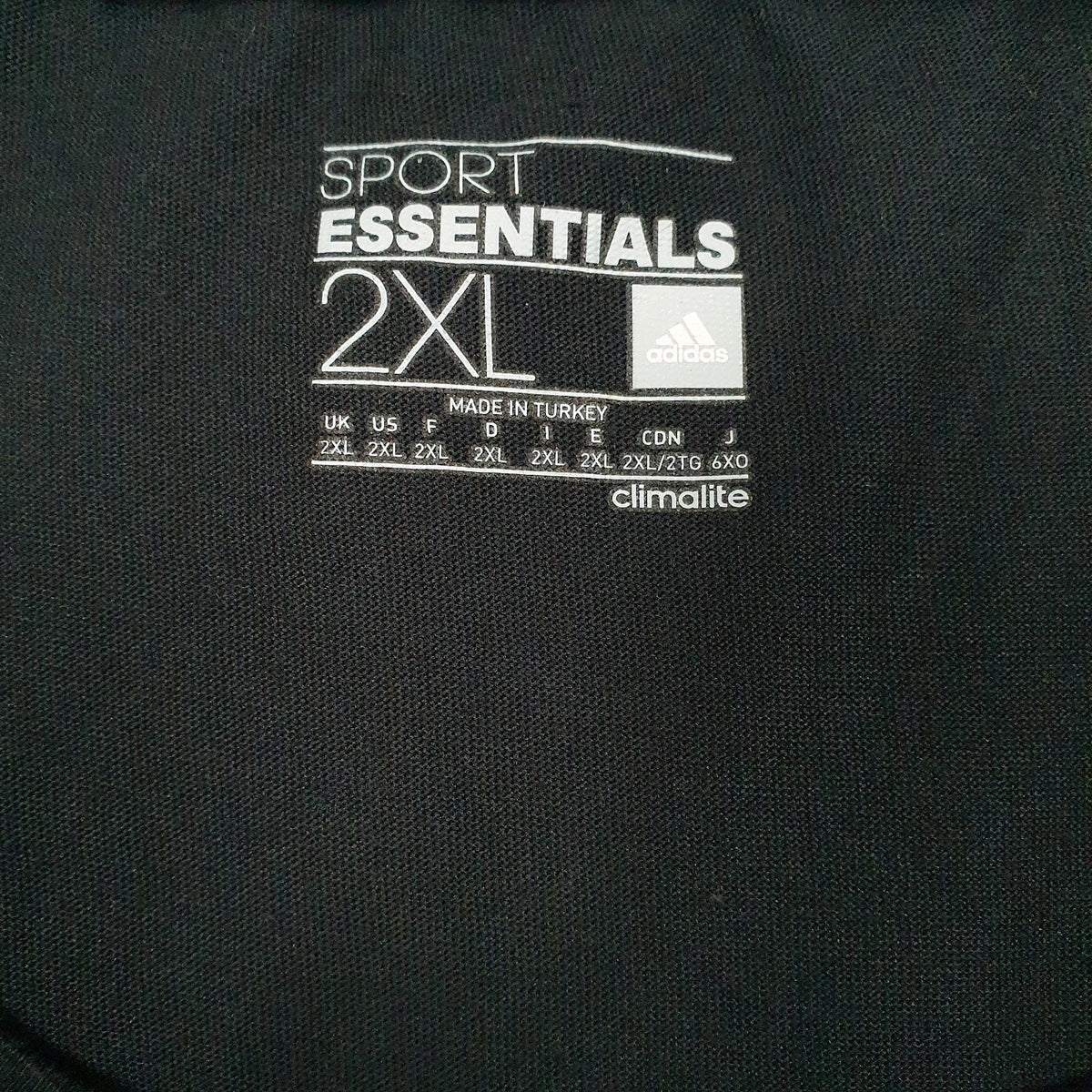 Mens Black Adidas Climalite  T Shirt