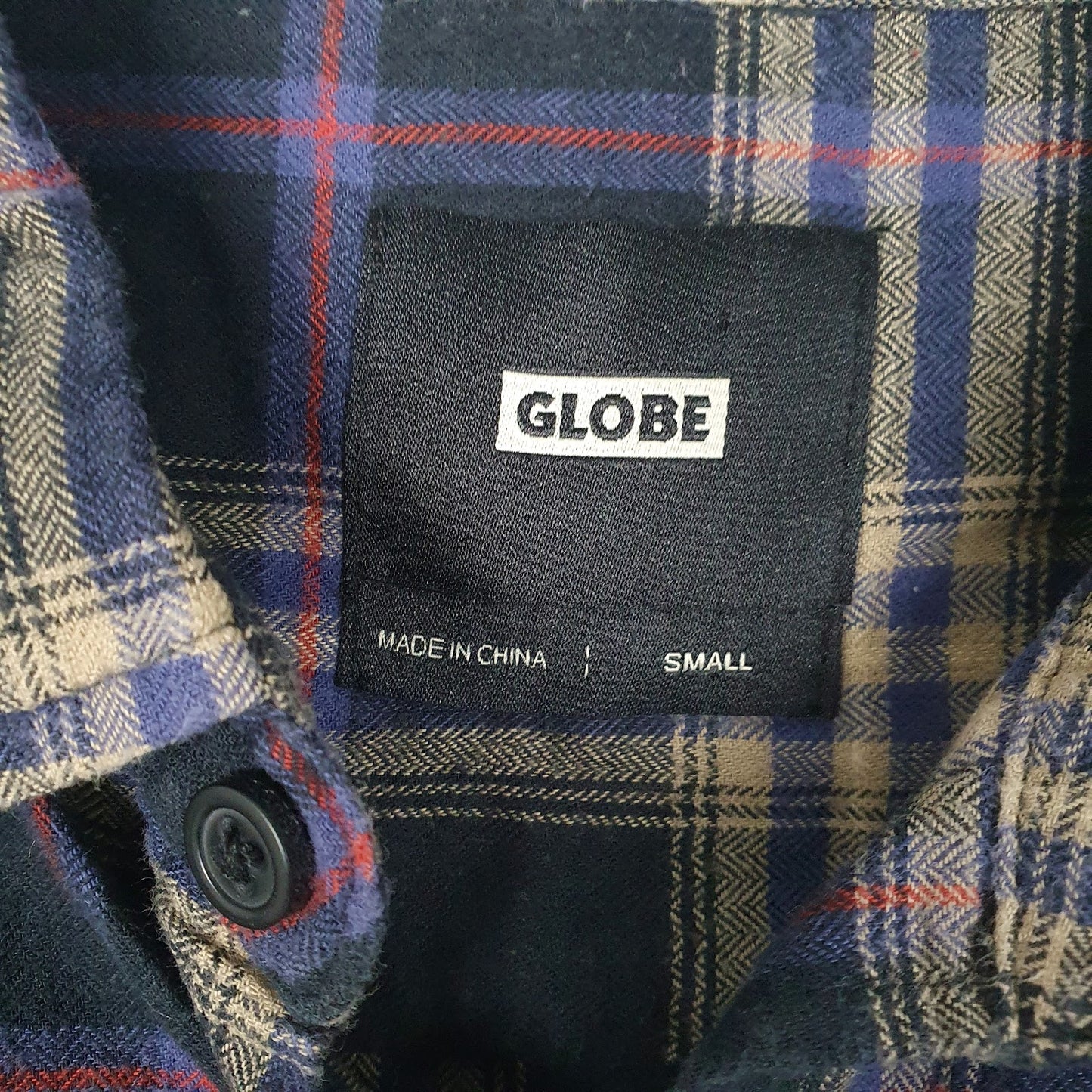 Mens Black Globe Flannel  Shirt