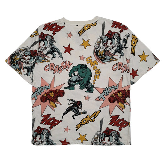 Mens Cream Marvel Spiderman Hulk  T Shirt