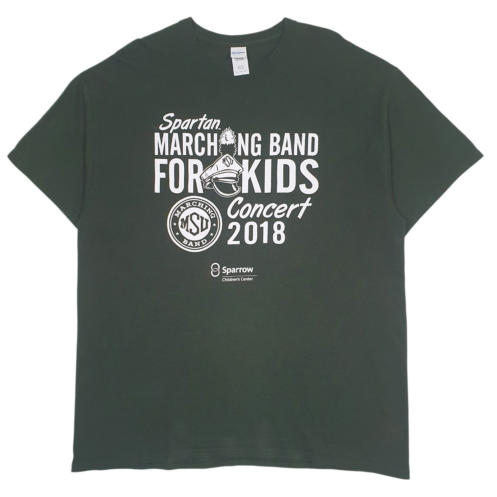 Mens Green Gildan Spartan Marching Band Short Sleeve T Shirt
