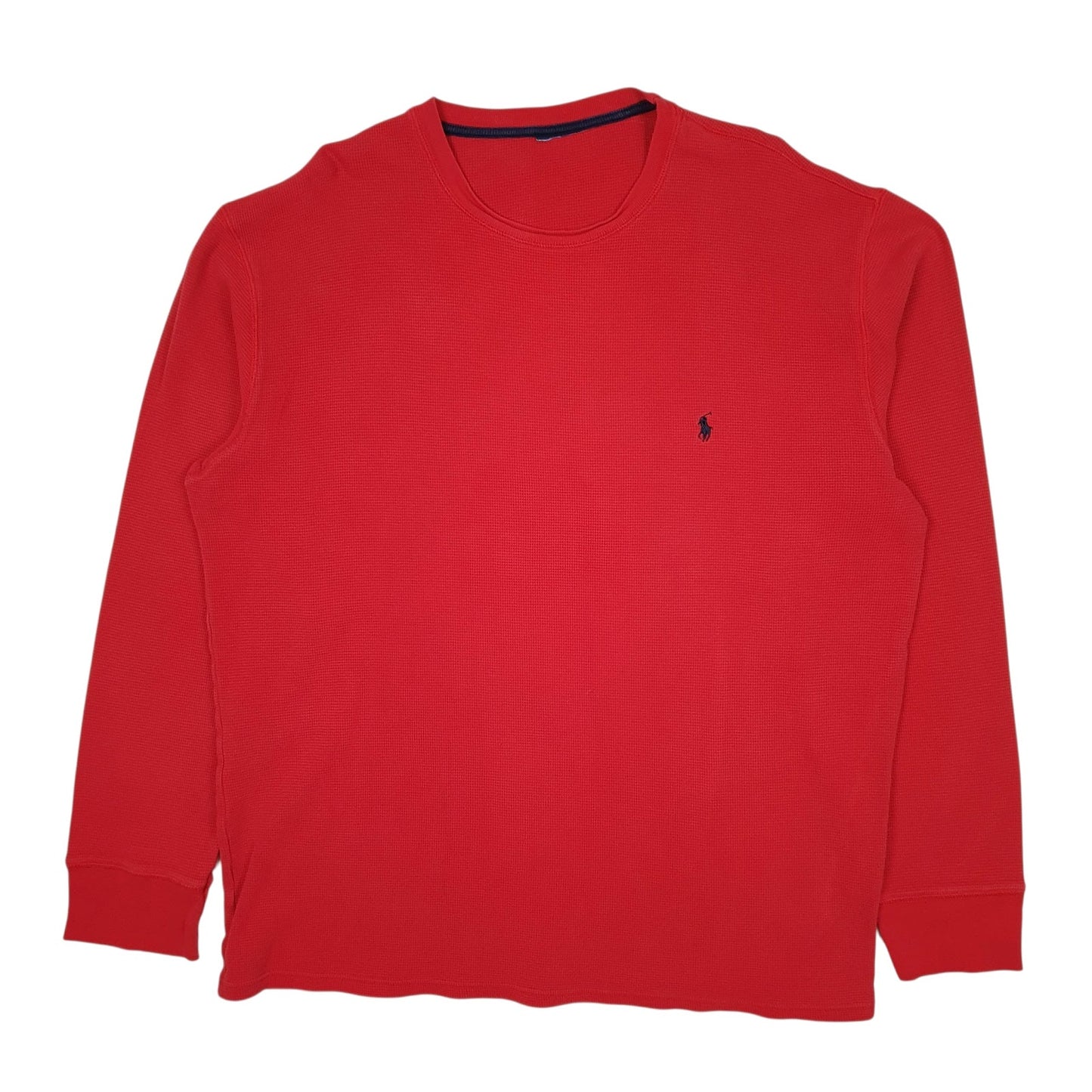 Mens Red Polo Ralph Lauren Thermal Lightweight Crewneck Jumper