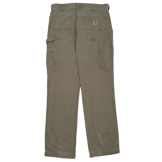 Mens Green Carhartt B324 ARG Workwear Full Zip Trousers