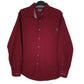Mens Burgundy Eddie Bauer Flannel Long Sleeve Shirt