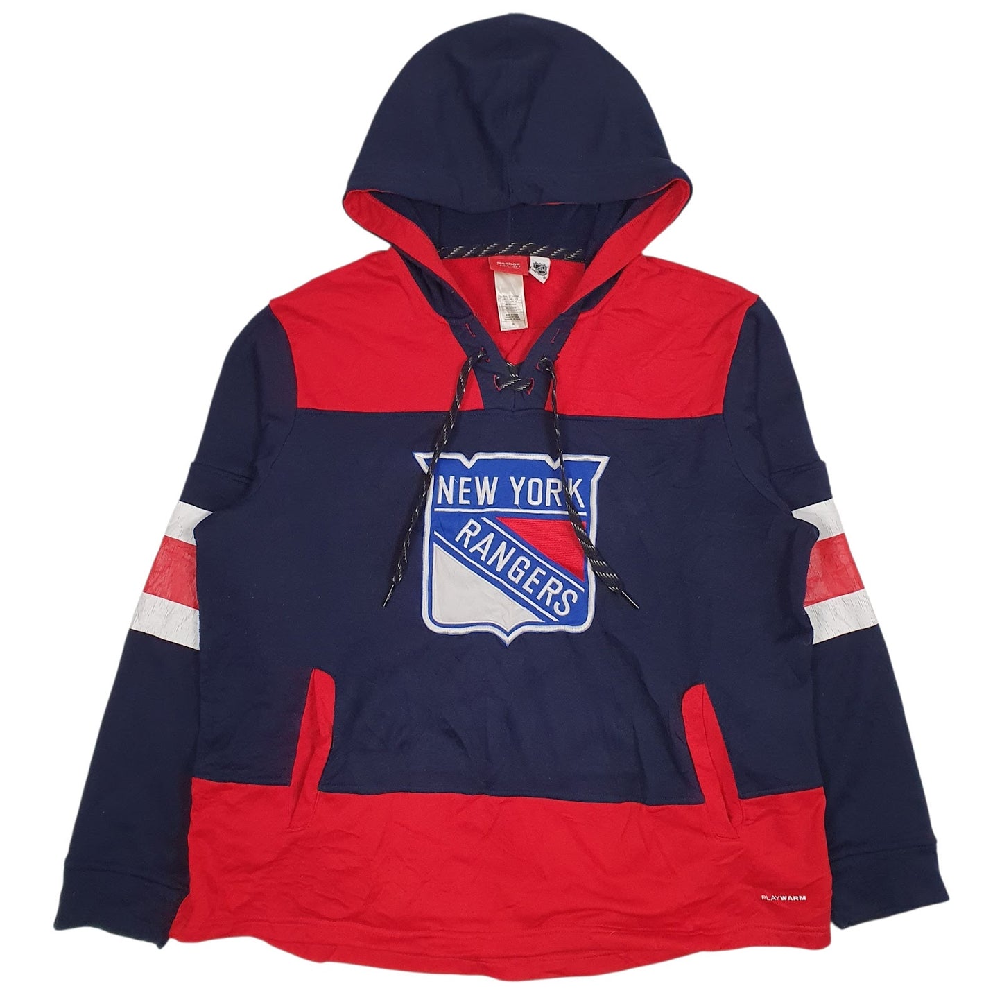 Mens Navy Reebok NHL New York Rangers Play Warm Hoodie Jumper