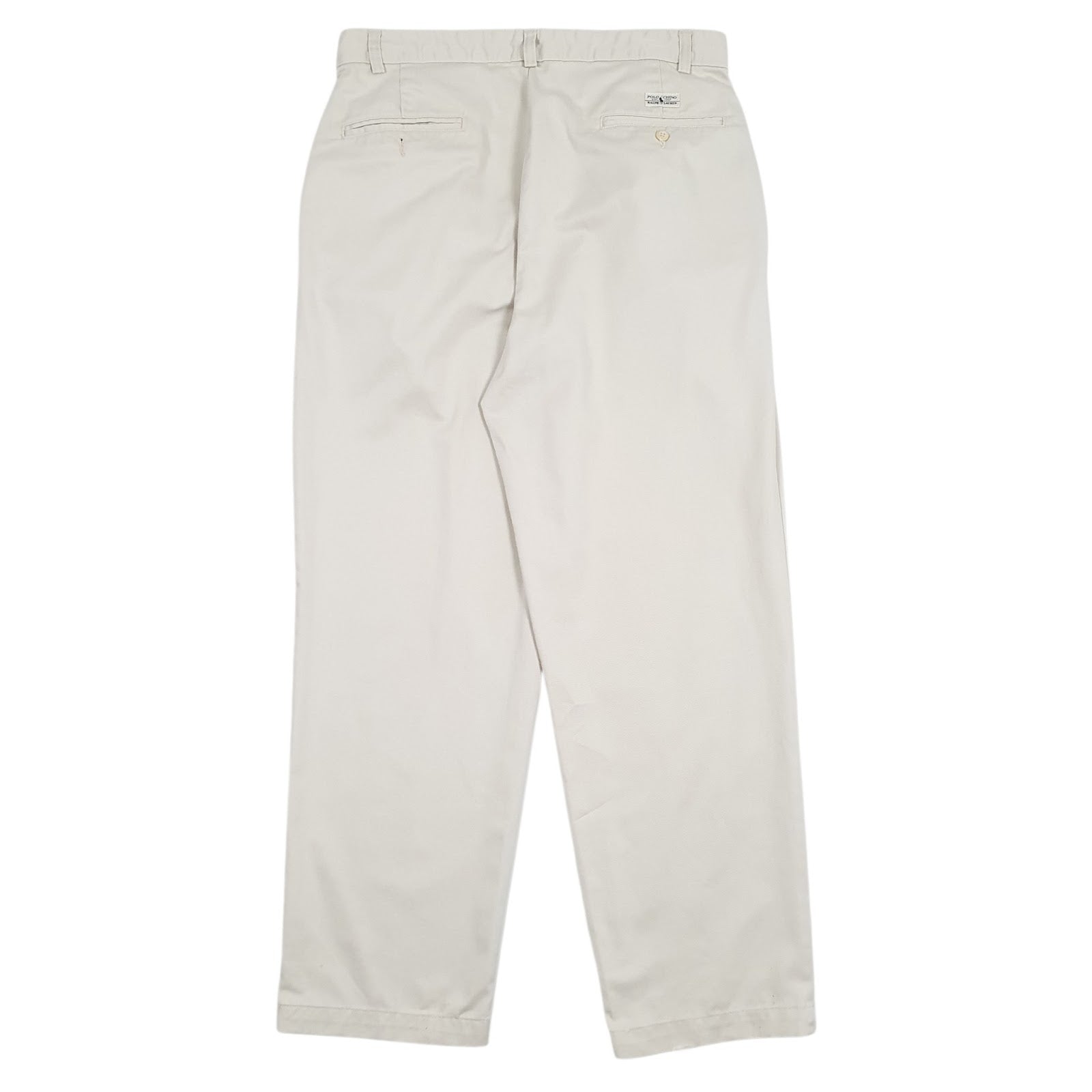 Mens Cream Polo Ralph Lauren Pleated  Trousers