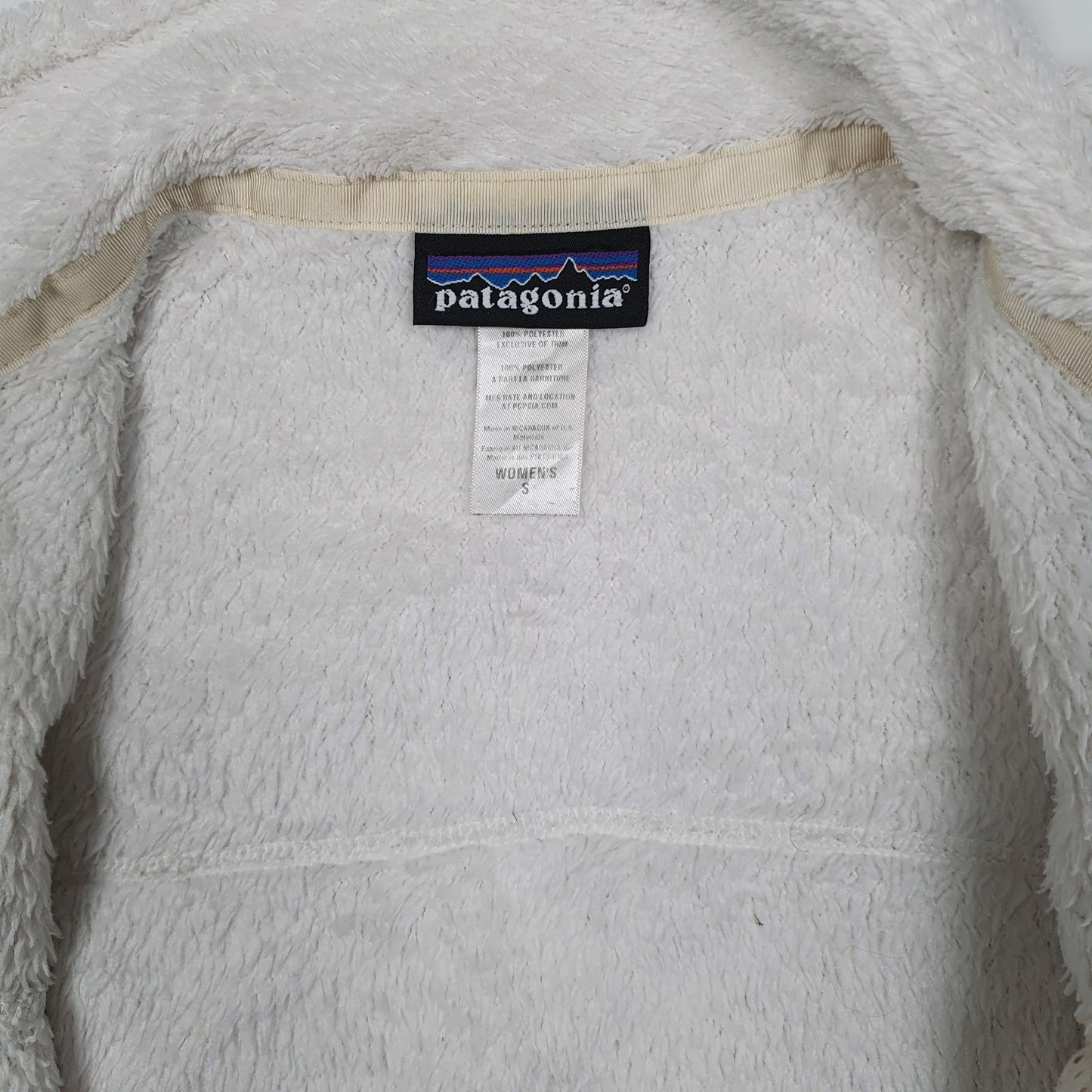 Womens White Patagonia Re Tool Fluffy Full Zip Jumper