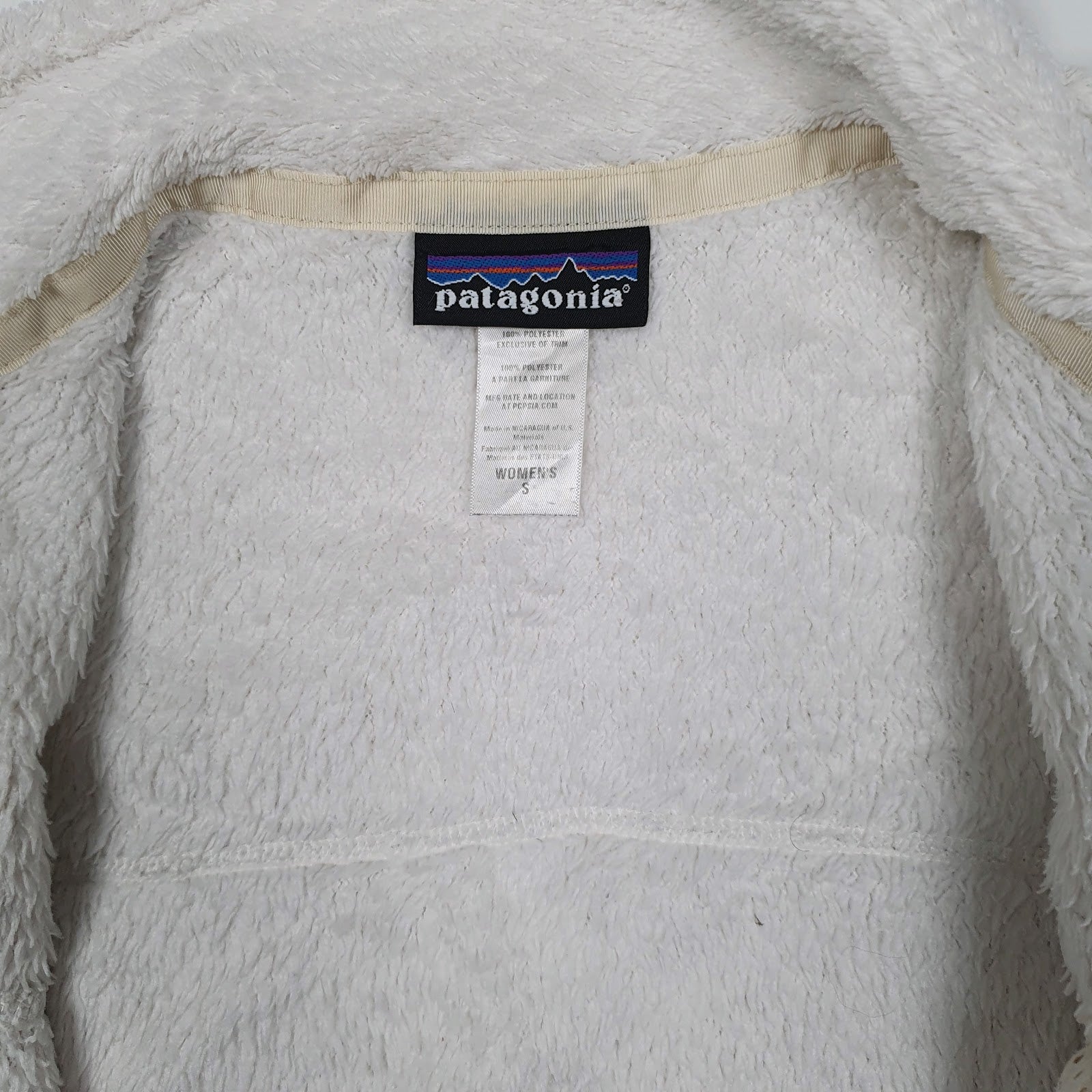 Womens White Patagonia Re Tool Fluffy Full Zip Jumper