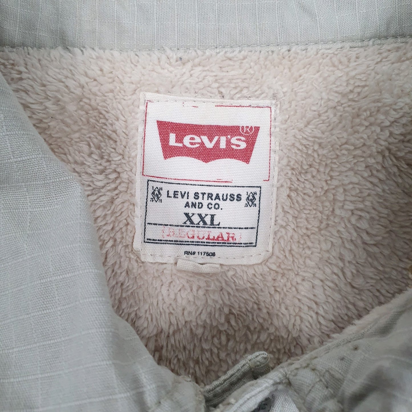 Mens Beige Levis Sherpa Lined  Coat