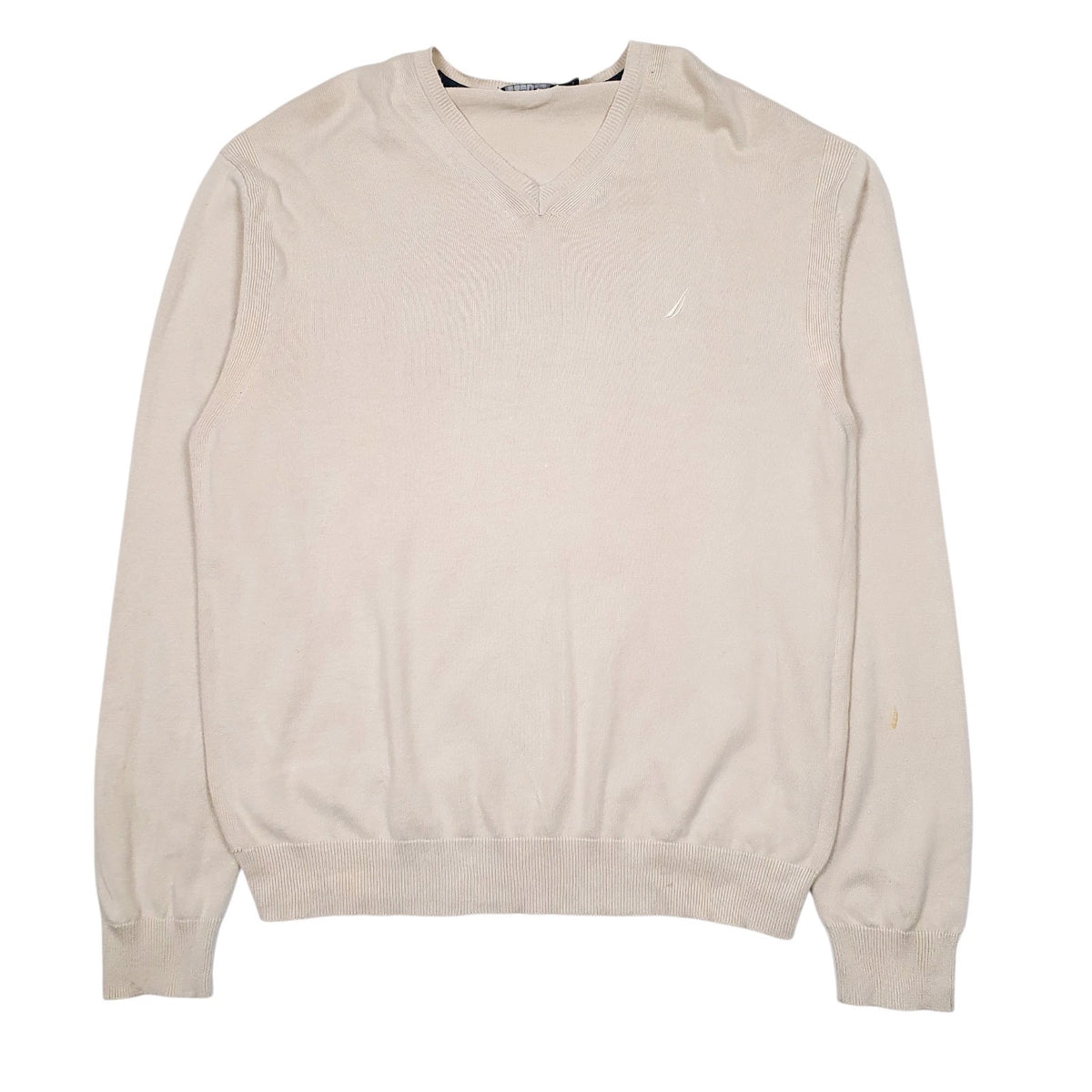 Mens Beige Nautica  V Neck Jumper