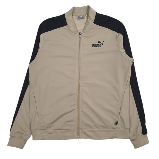 Mens Beige Puma Active Wear Full Zip Jumper