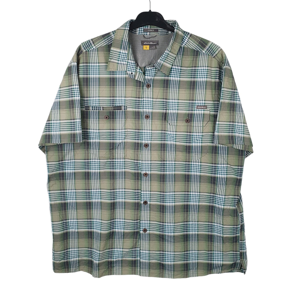 Mens Green Eddie Bauer  Short Sleeve Shirt