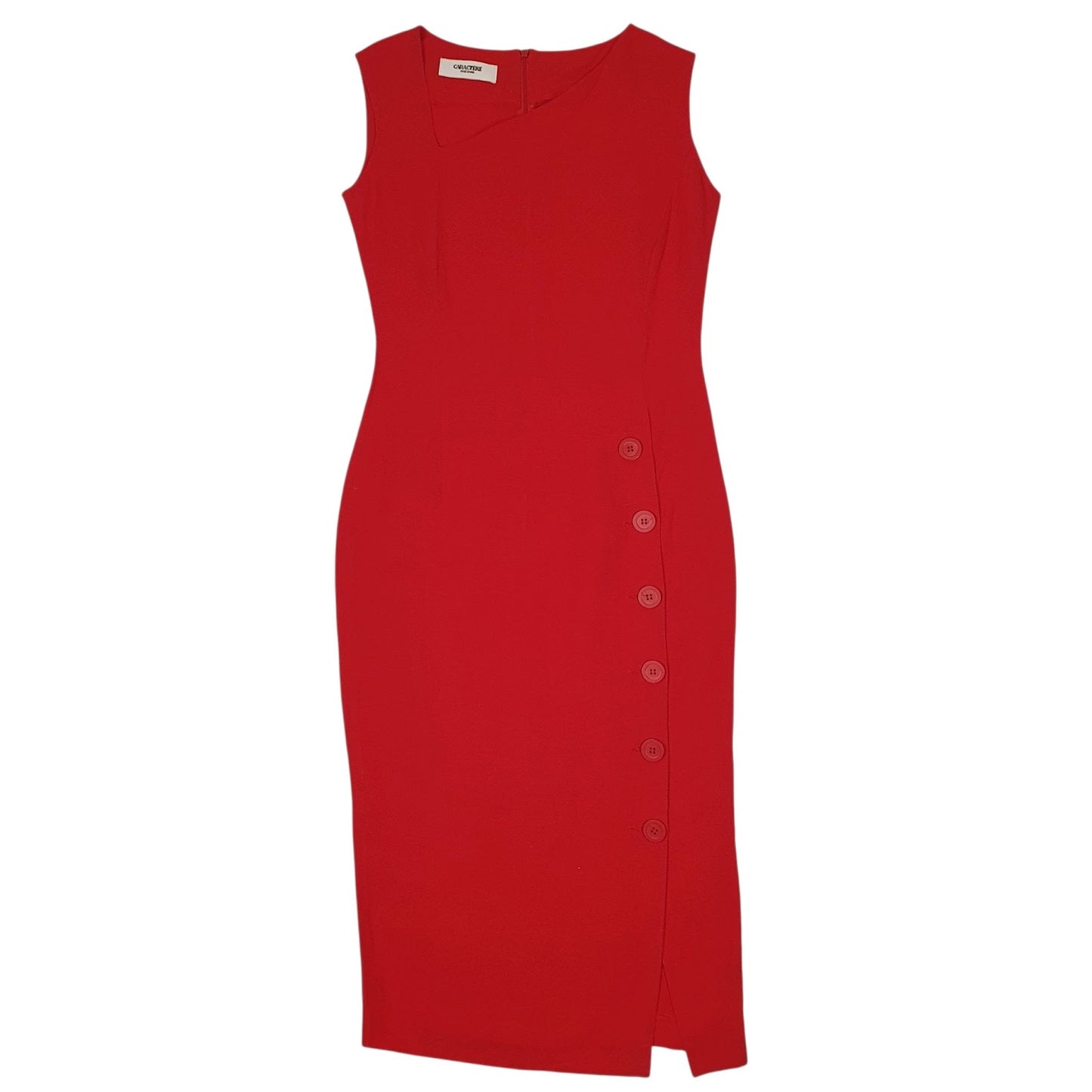 Womens Red Caractere  Sleeveless Dress