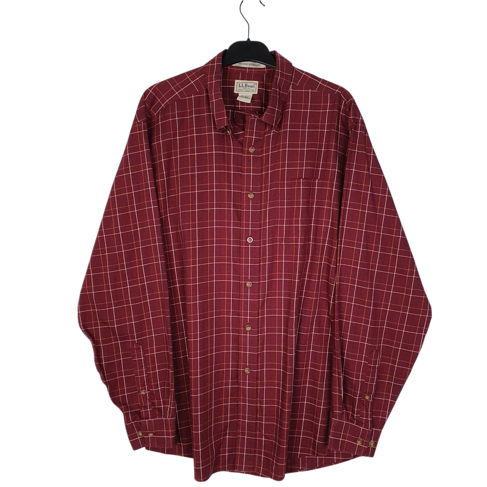 Mens Burgundy L.L.Bean  Long Sleeve Shirt