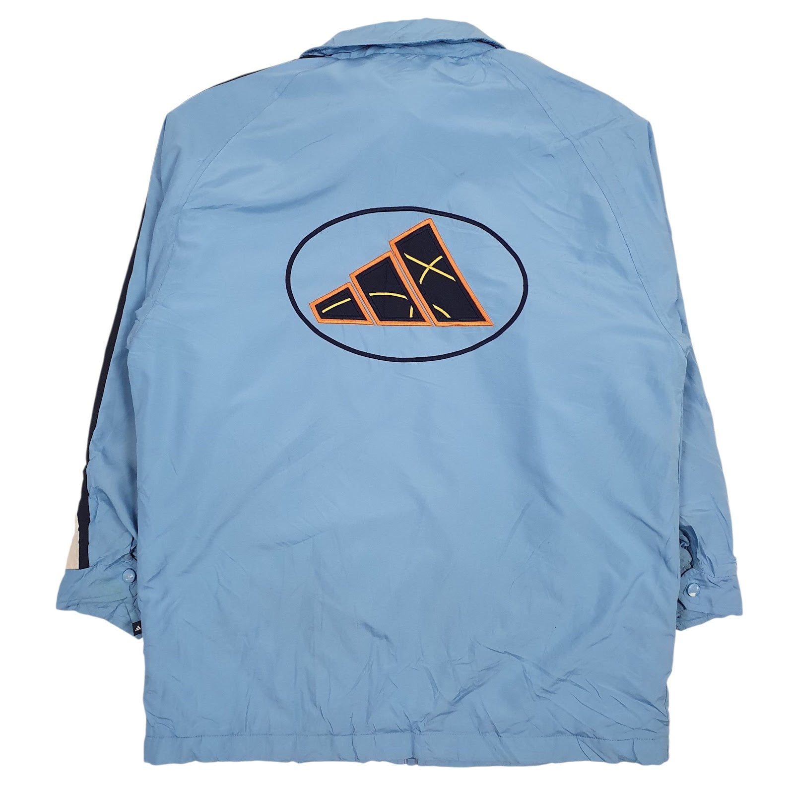 Mens Blue Adidas Vintage Hoodie Coat