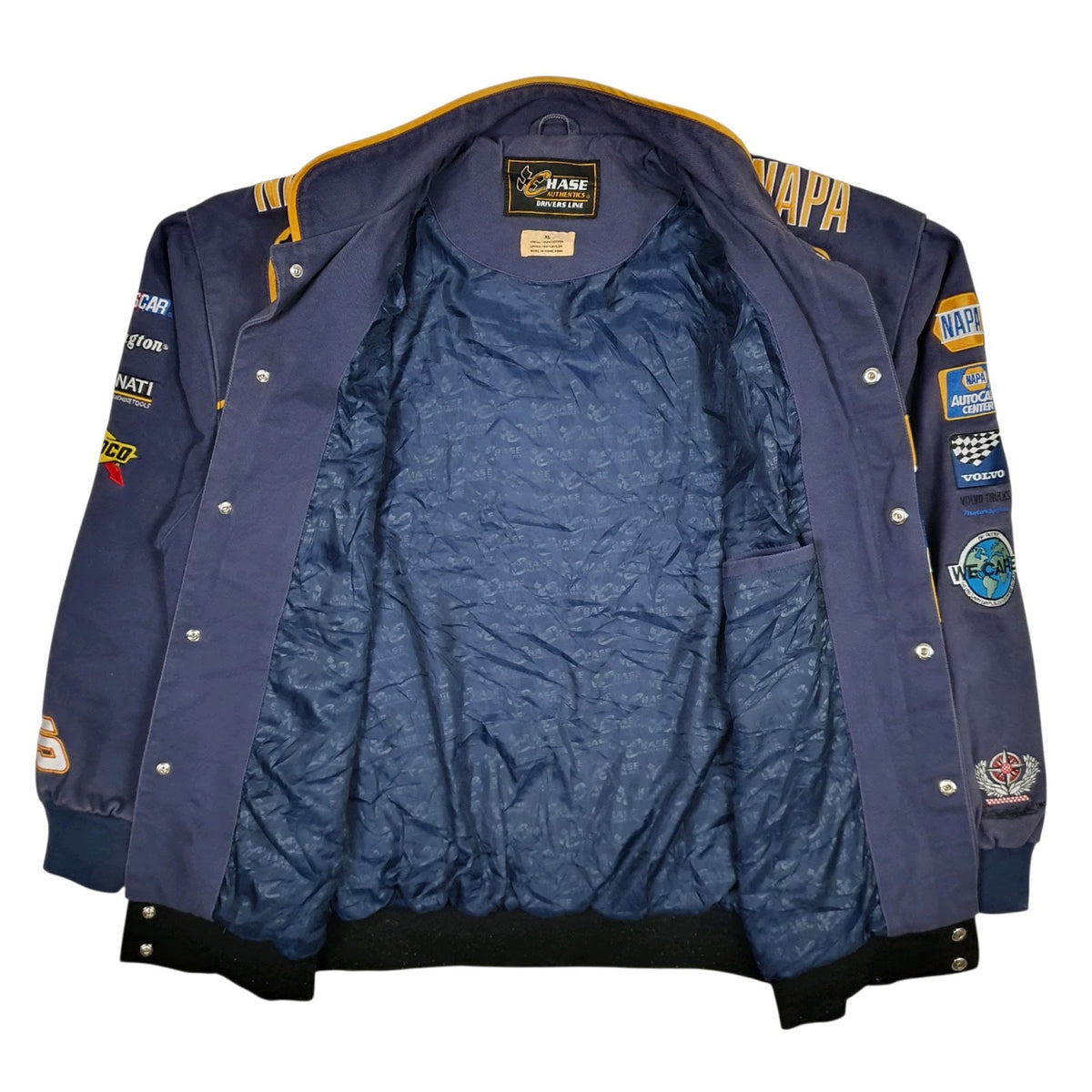 Mens Navy Chase Authentics Michael Waltrip SIGNED Vintage Napa  Coat