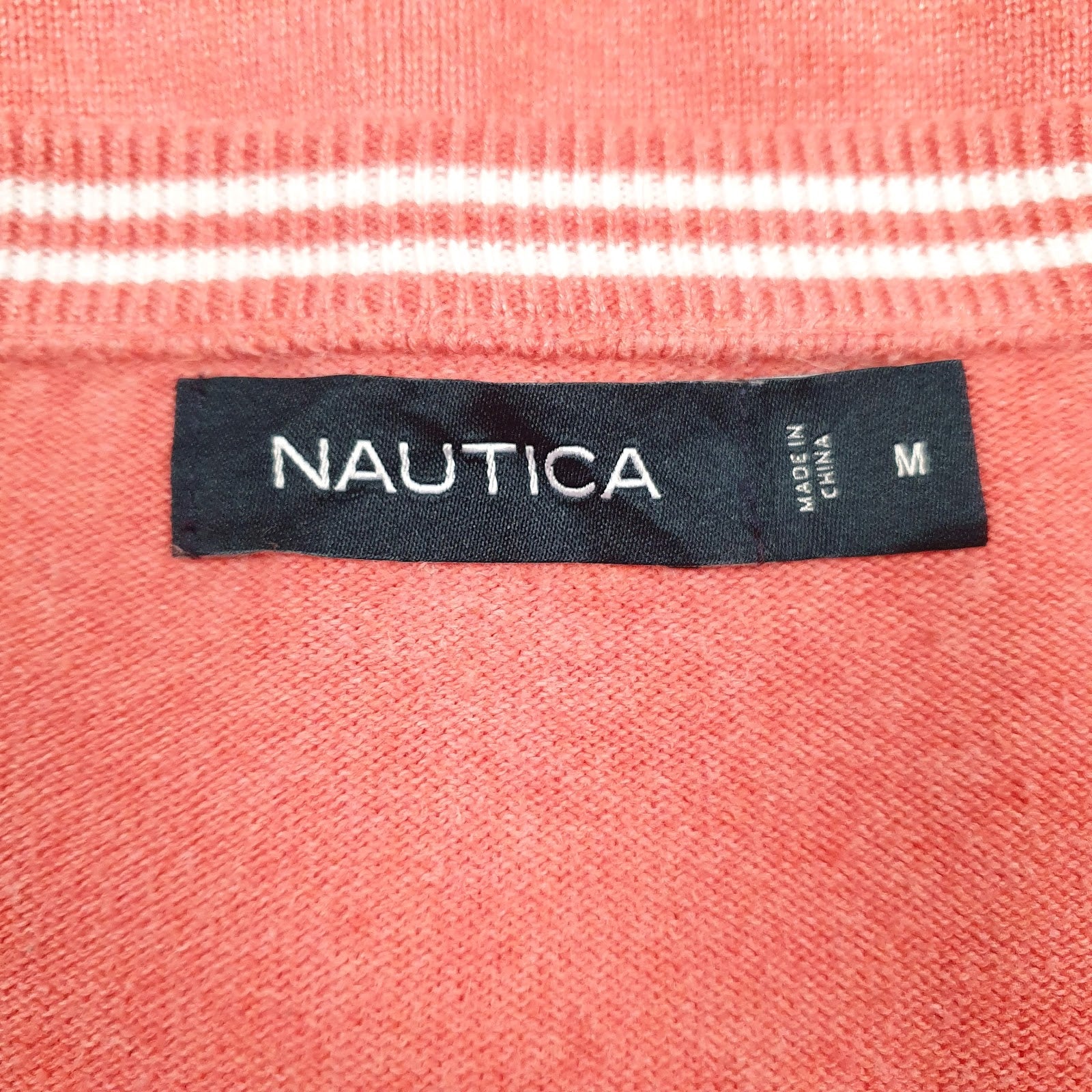 Mens Red Nautica  V Neck Jumper