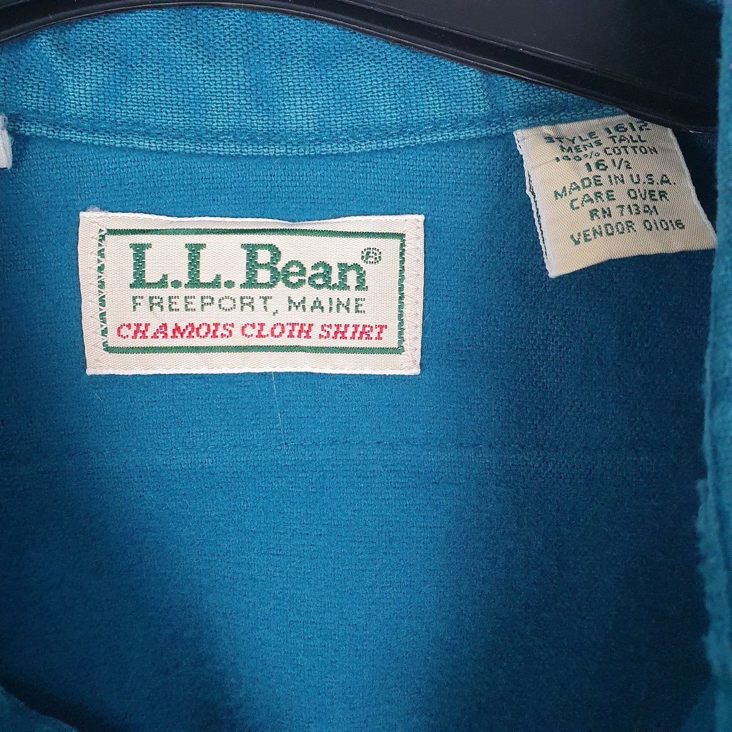 Mens Blue L.L.Bean Chamois Vintage 90s Made In USA  Shirt