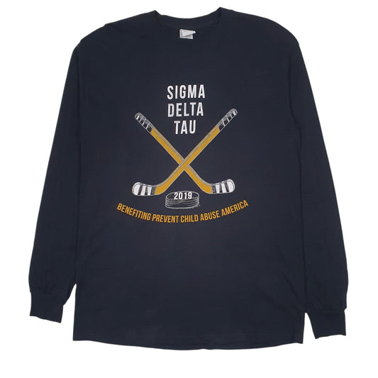 Mens Black Gildan  Long Sleeve T Shirt