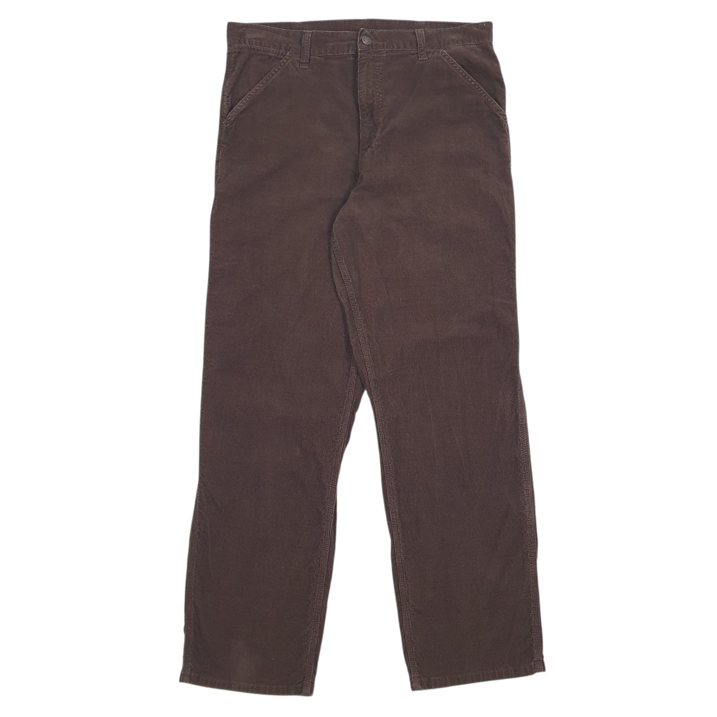 Mens Brown Carhartt Workwear Carpenter Corduroy Trousers