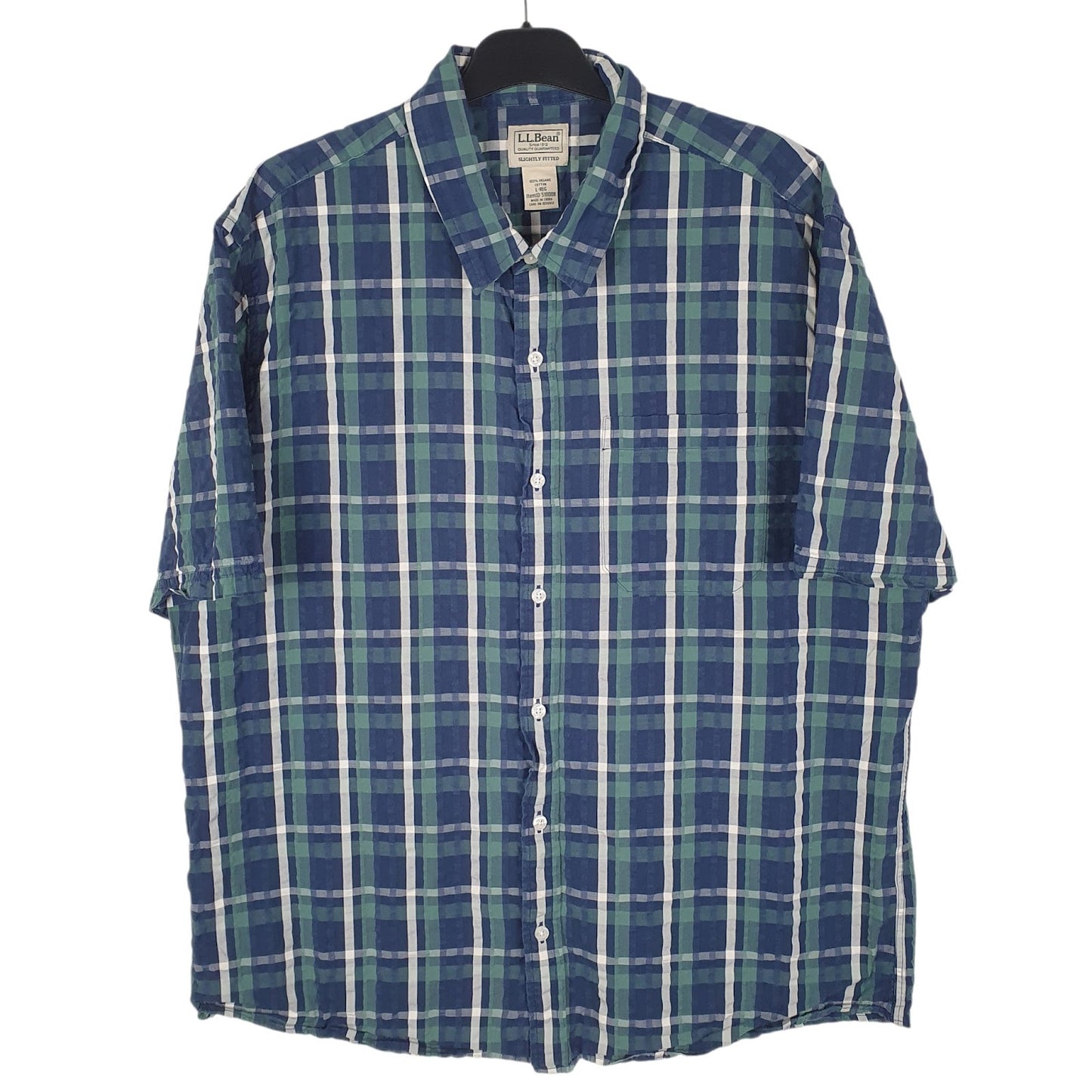 Mens Blue L.L.Bean  Short Sleeve Shirt